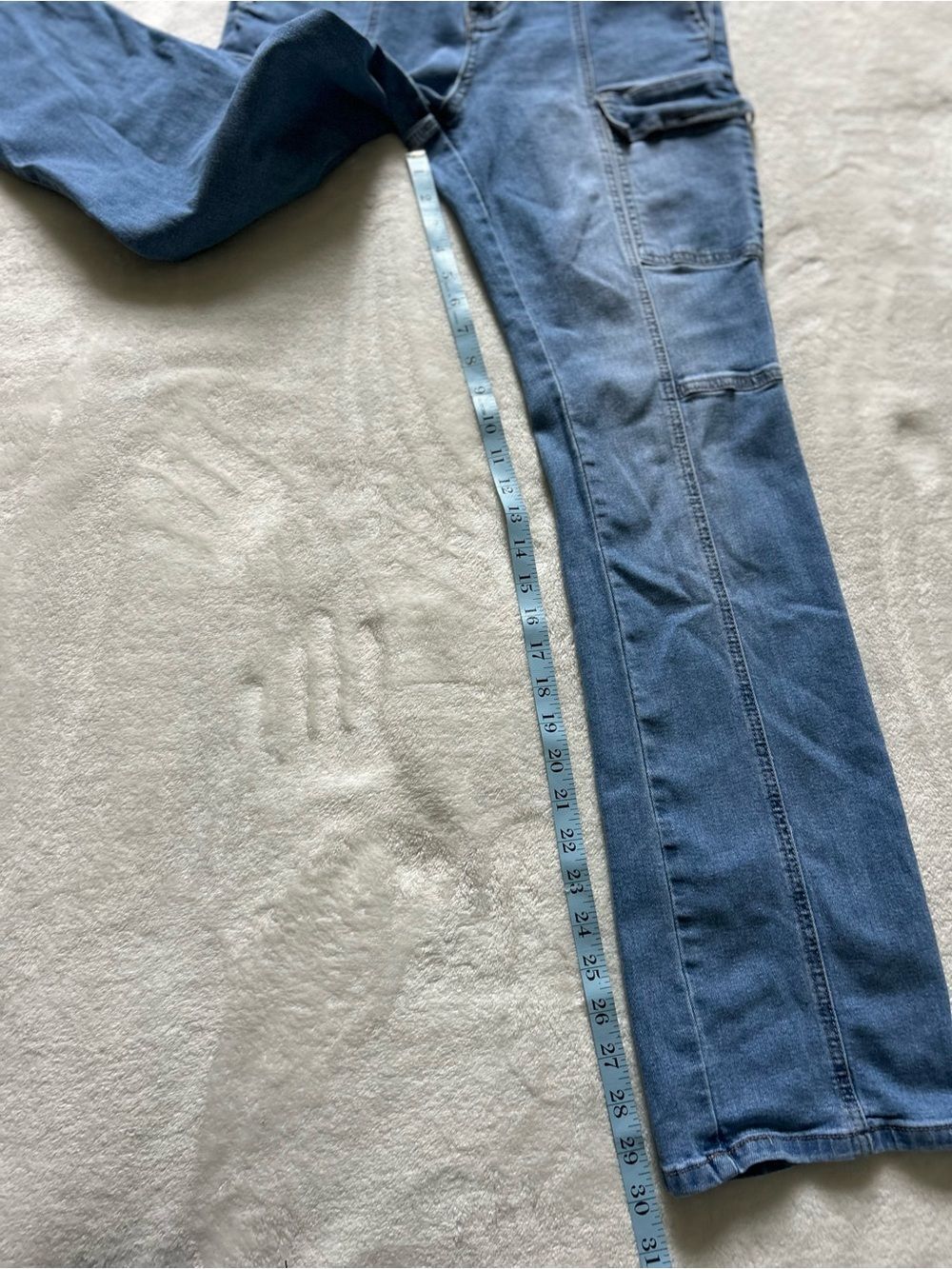 Madden NYC Skater Cargo Flare Women’s Jeans Front Seam Cargo Pockets Size 8 - Picture 12 of 15